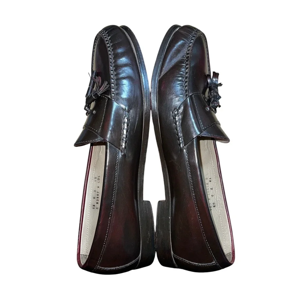 Cole Haan Tassel Loafers Mens 13 D Burgundy Oxblood Leather Dress Shoes C03507